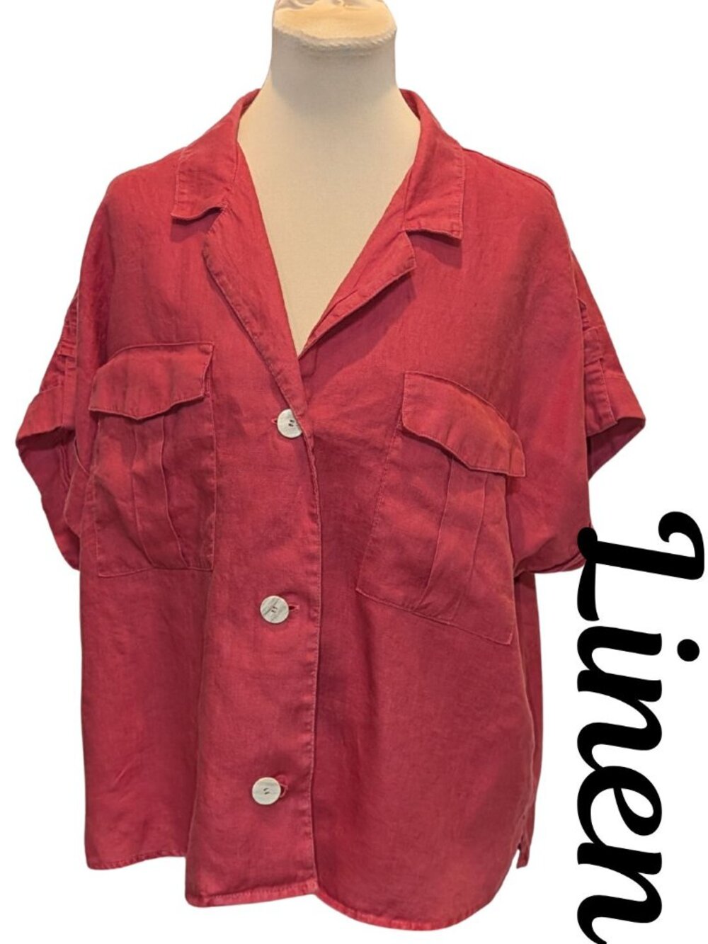 Marc New York Linen Short Sleeve Button Down Shirt
